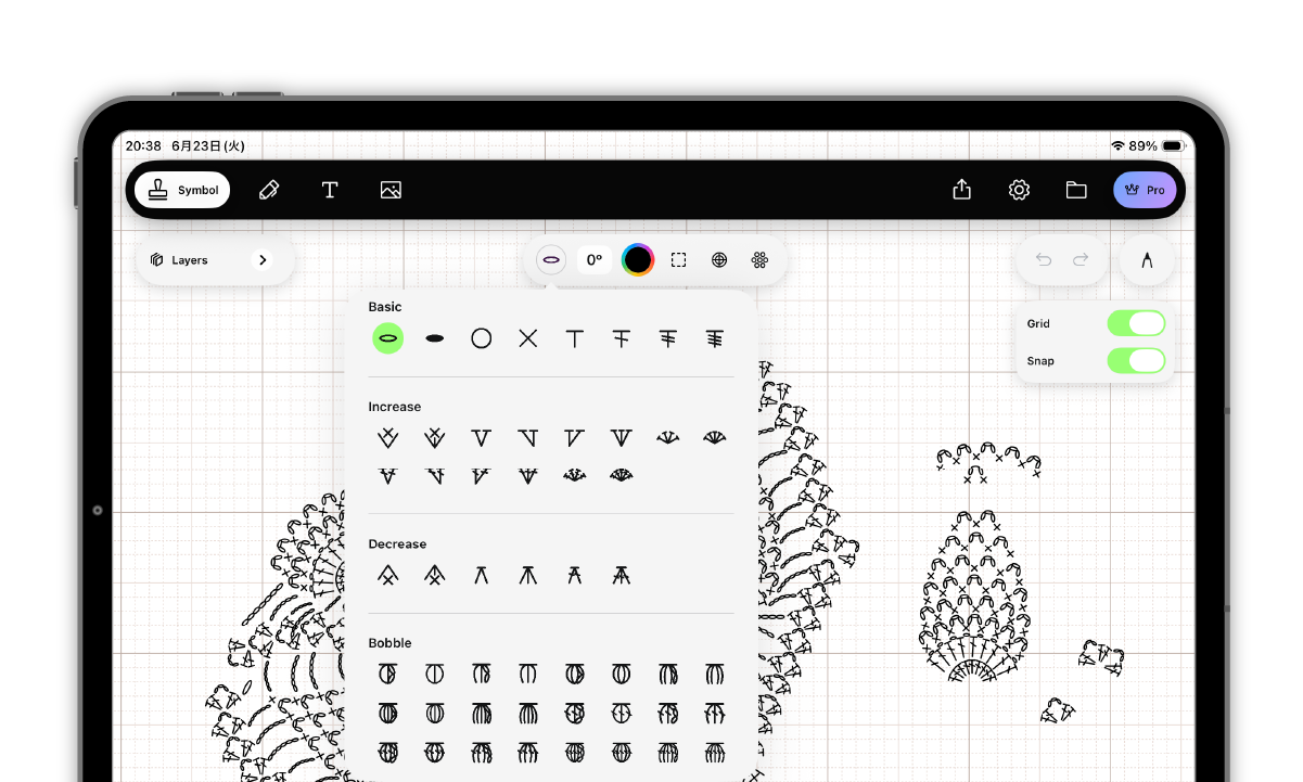 Over 100 crochet symbols